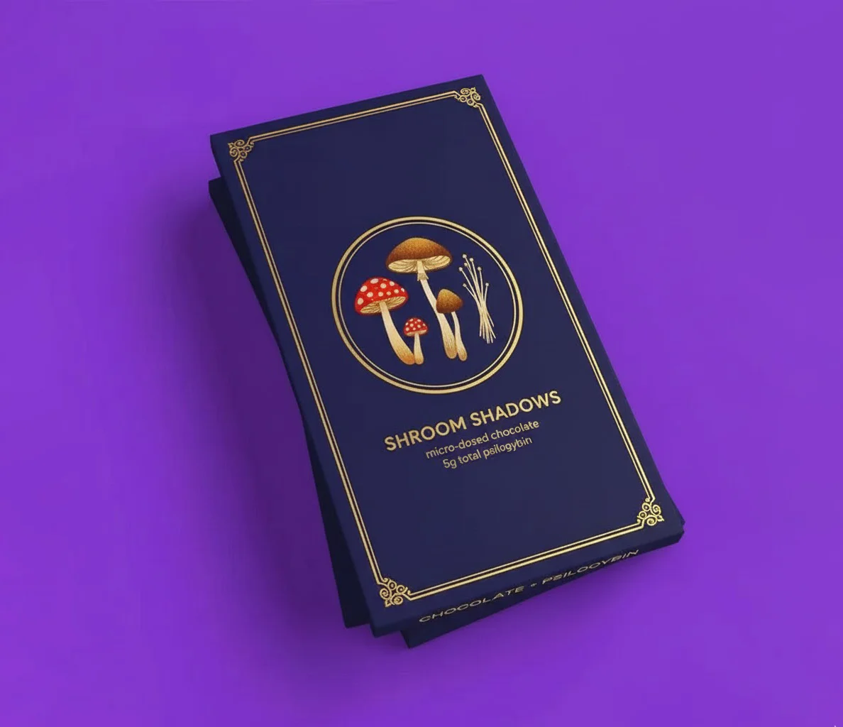 mushroom chocolate packaging