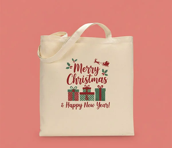 Personalized Christmas Tote Bag