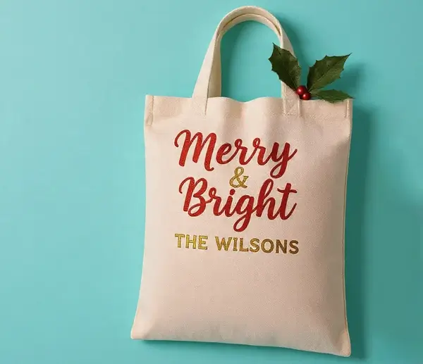 Personalized Christmas Tote Bags